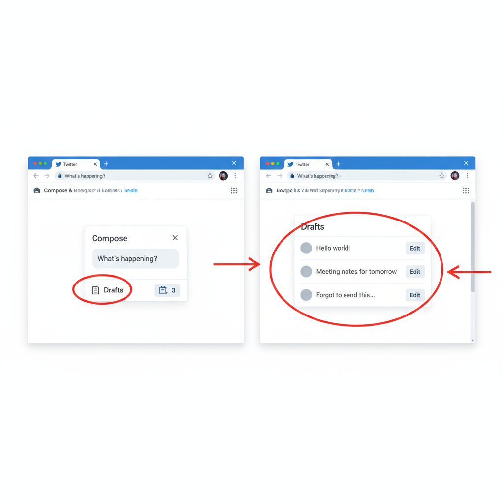 Finding Drafts on Twitter Mobile App (iOS & Android) — where are the drafts in twitter