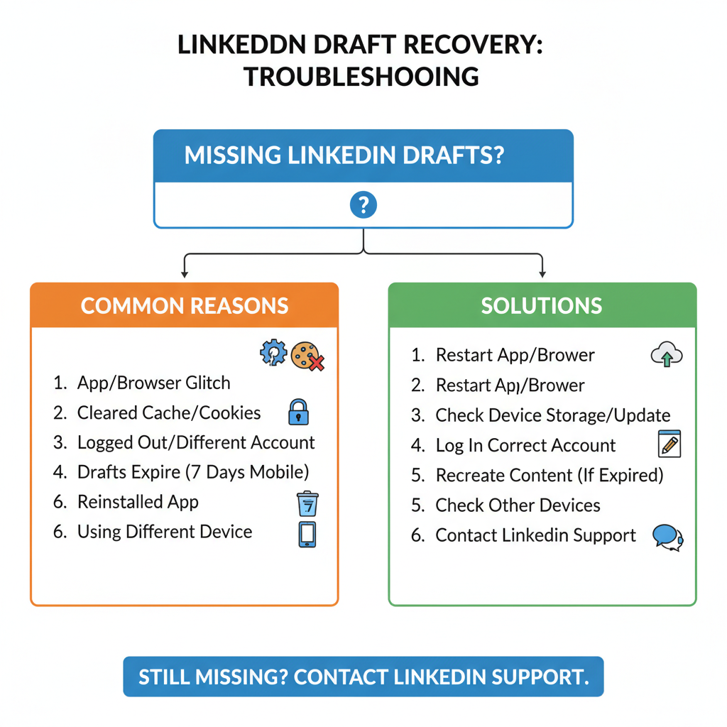 Locating Drafts in LinkedIn Mobile App (iOS and Android) — where to find your linkedin drafted posts