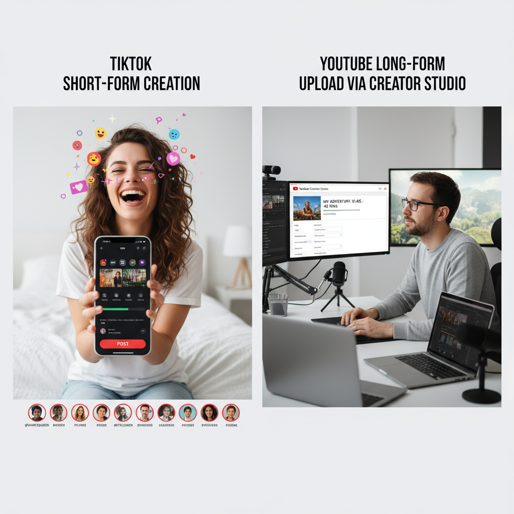 Vertical, Full-Screen Video Experience — which of the following features sets tiktok apart from youtube