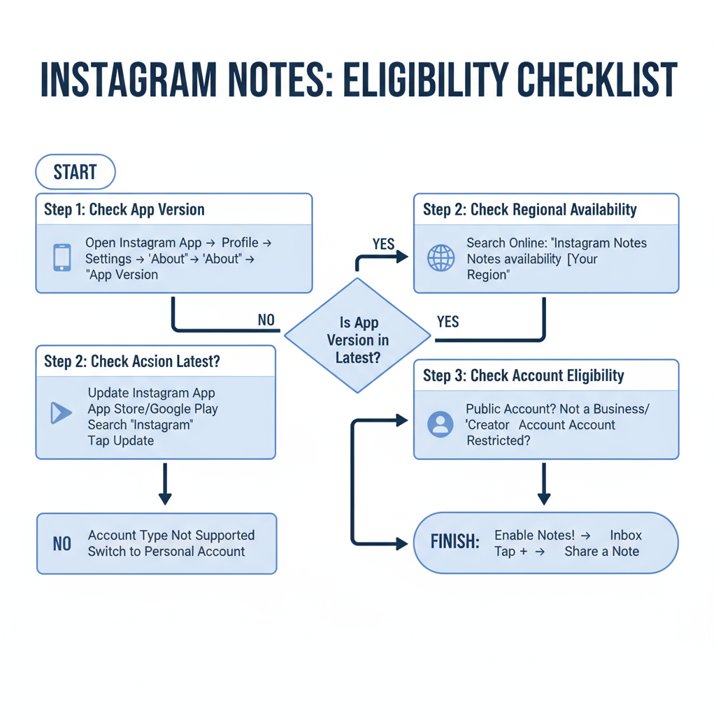 Step 8: Confirm Rollout Status via Instagram Help Center — why doesnt my instagram have notes