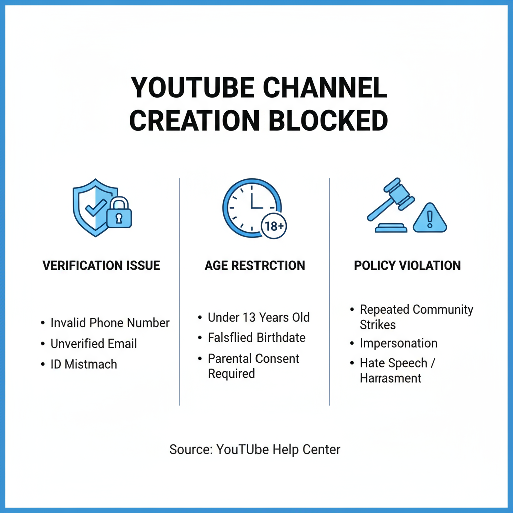 Common Reasons YouTube Blocks Channel Creation — why wont youtube let me create a channel