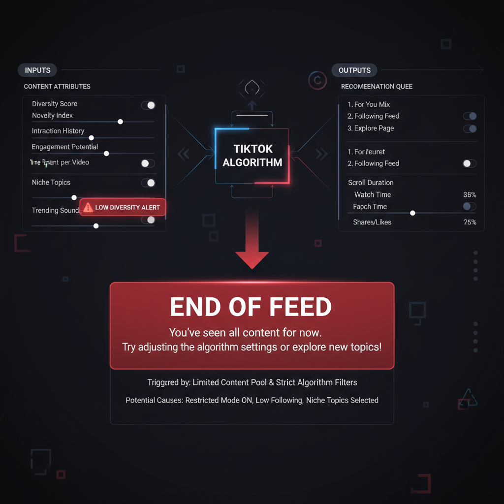 Troubleshooting the Early Feed Cutoff — you have reached the end of tiktok
