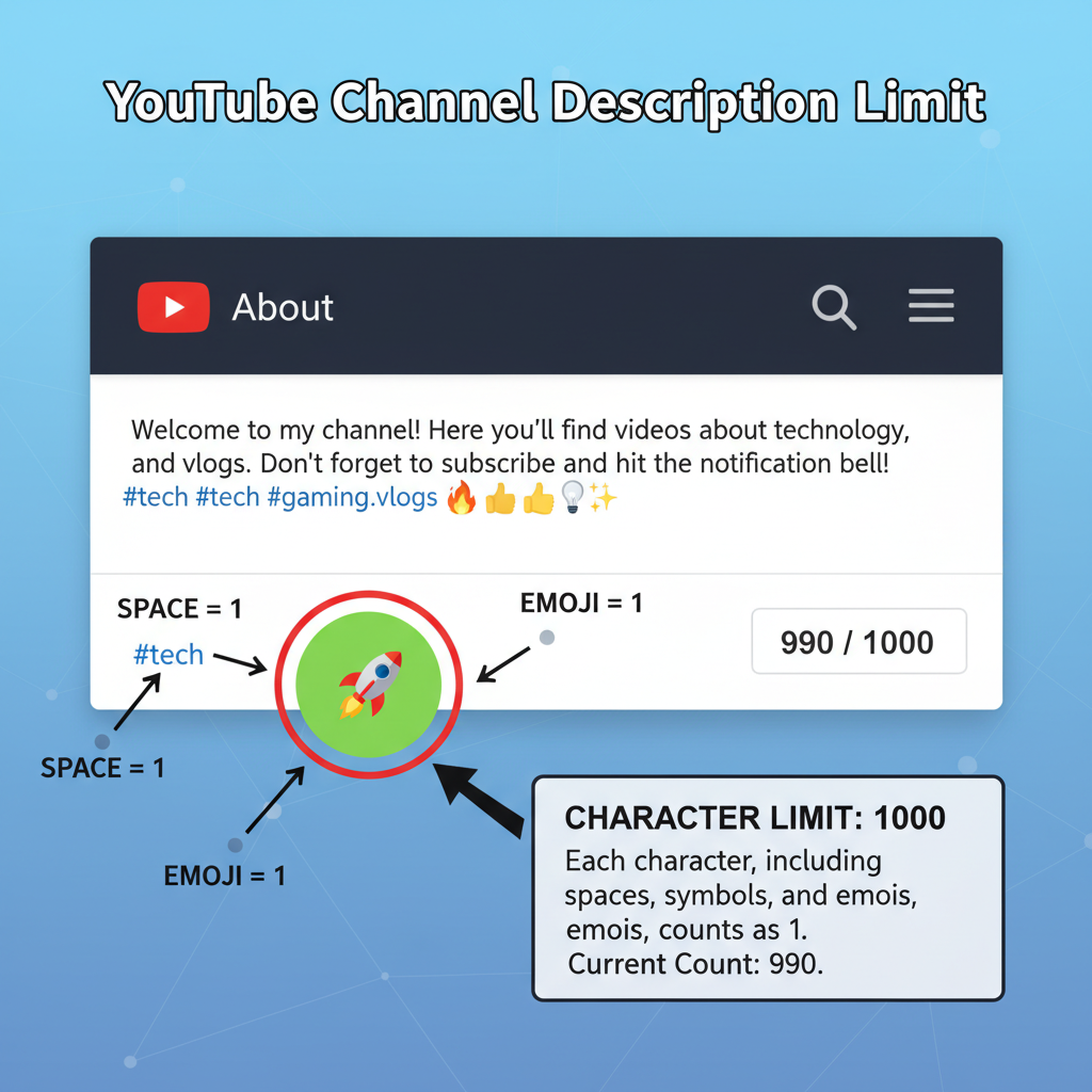 Channel Description vs. Video Description Limits — youtube channel description character limit explained