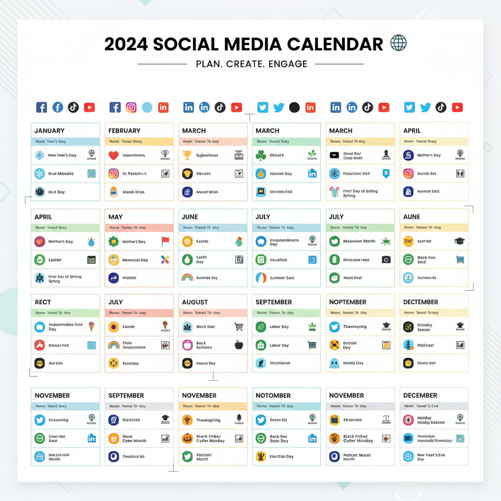 2024 Social Media Calendar with Key Dates and Trends