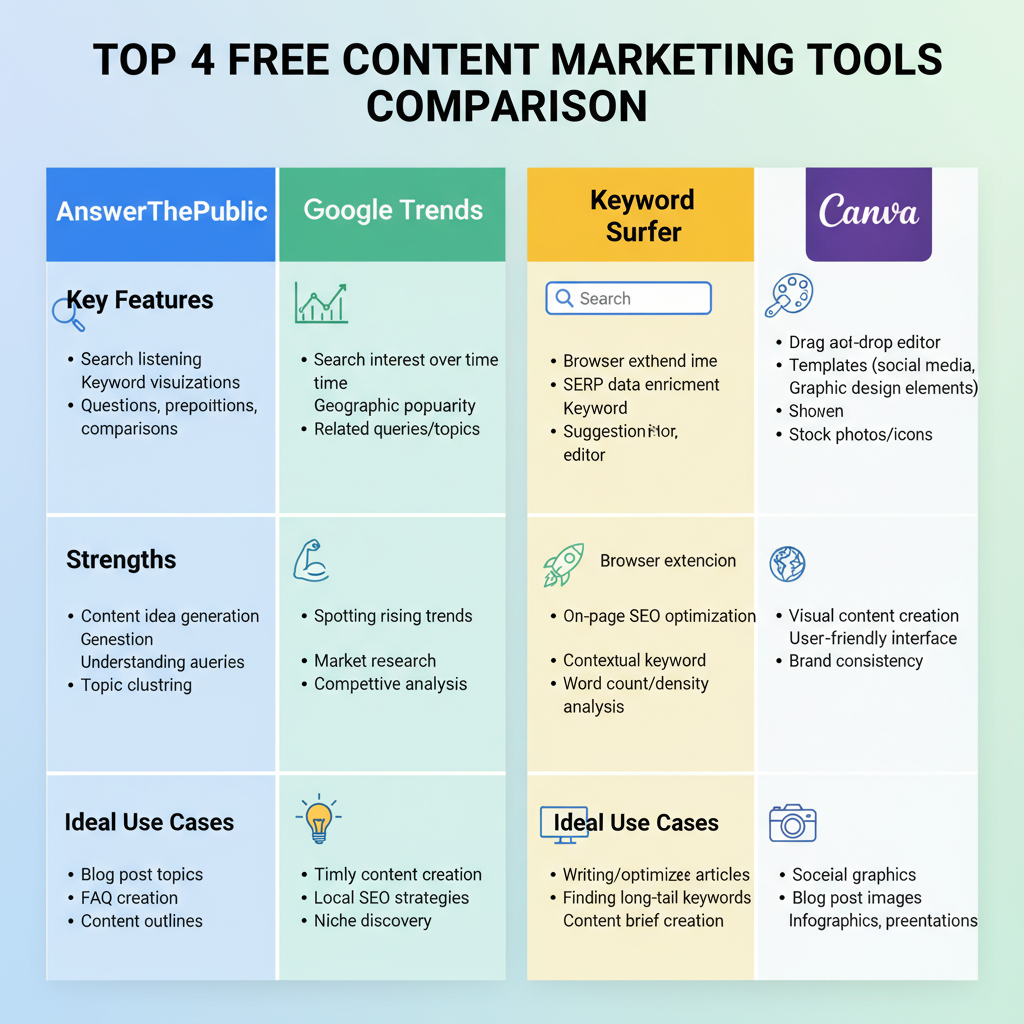 Top 15 Free Content Marketing Tools for 2024