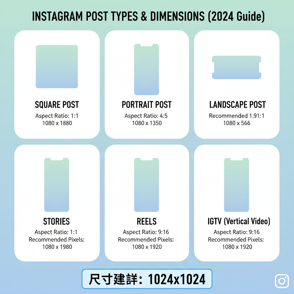 Instagram Post Different Sizes and Dimensions 2024