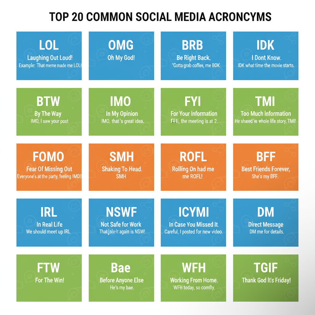 Social Media Acronym Meanings and Usage Guide