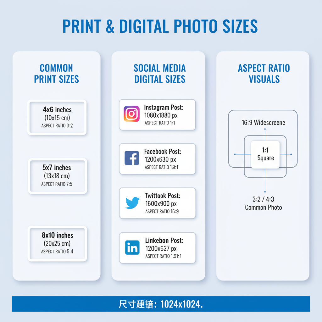 Standard Pic Size Chart for Print and Digital Media