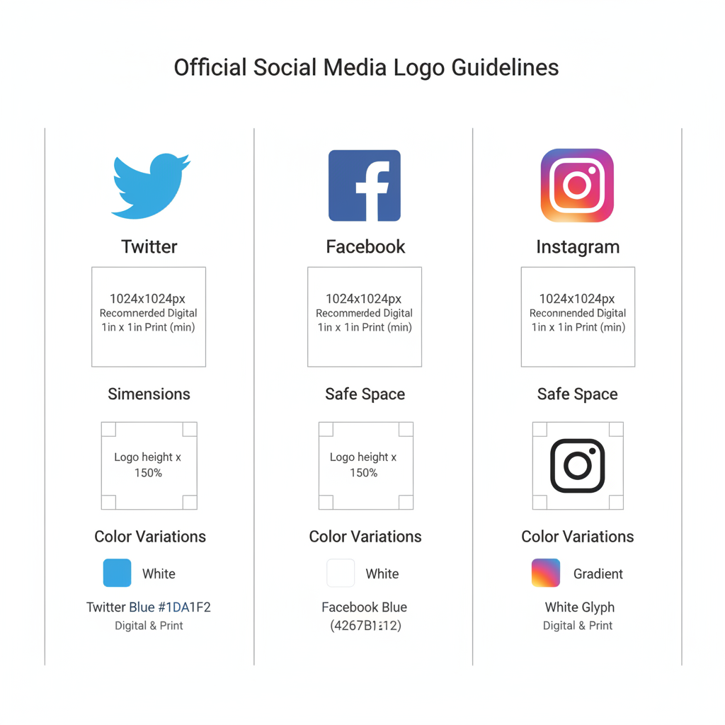 Twitter Facebook and Instagram Logo Usage Guidelines