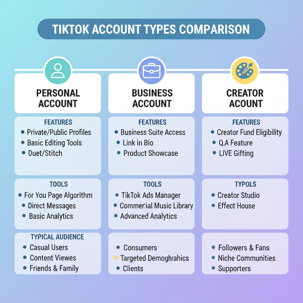 types of accounts to make on tiktok