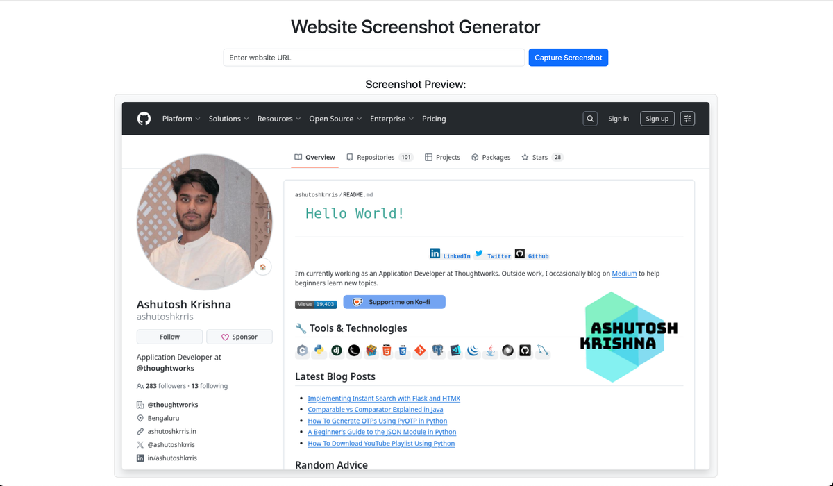 Building a Web Screenshot Tool with Python and Flask
