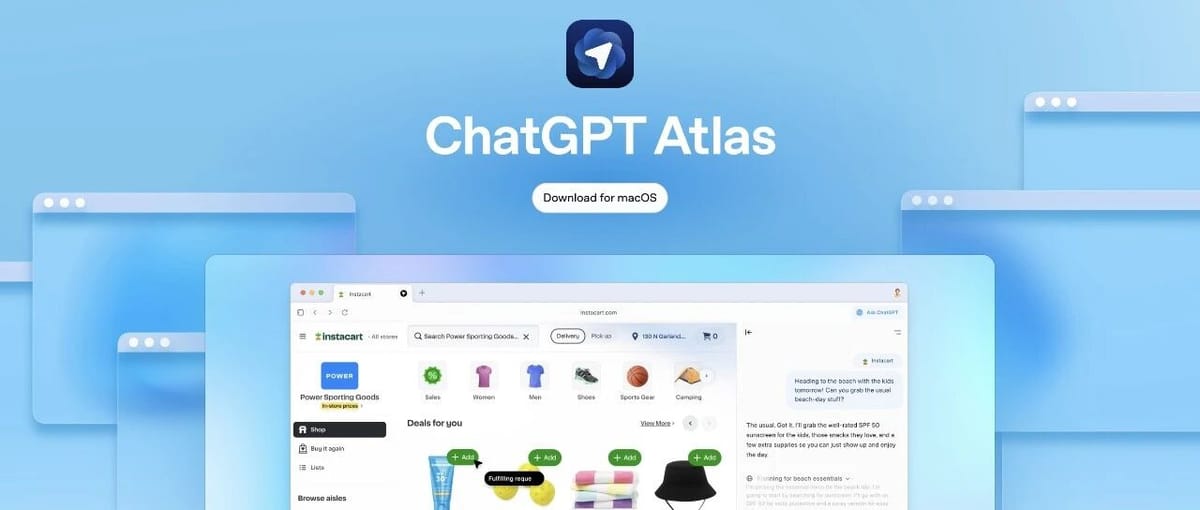 Translate the following blog post title into English, concise and natural. Return plain text only without quotes.
ChatGPT Atlas 发布,AI 浏览器大乱斗...