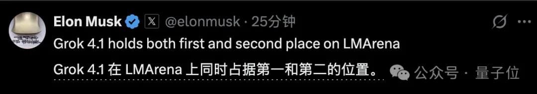 Musk Quietly Releases Grok 4.1, Dominates All Leaderboards in the Large Model Arena