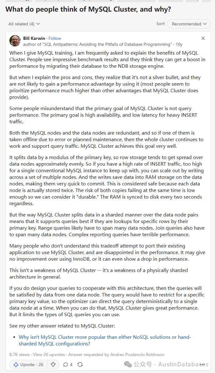 Oracle’s MySQL Cluster: Root Causes of Failure and Design Flaws