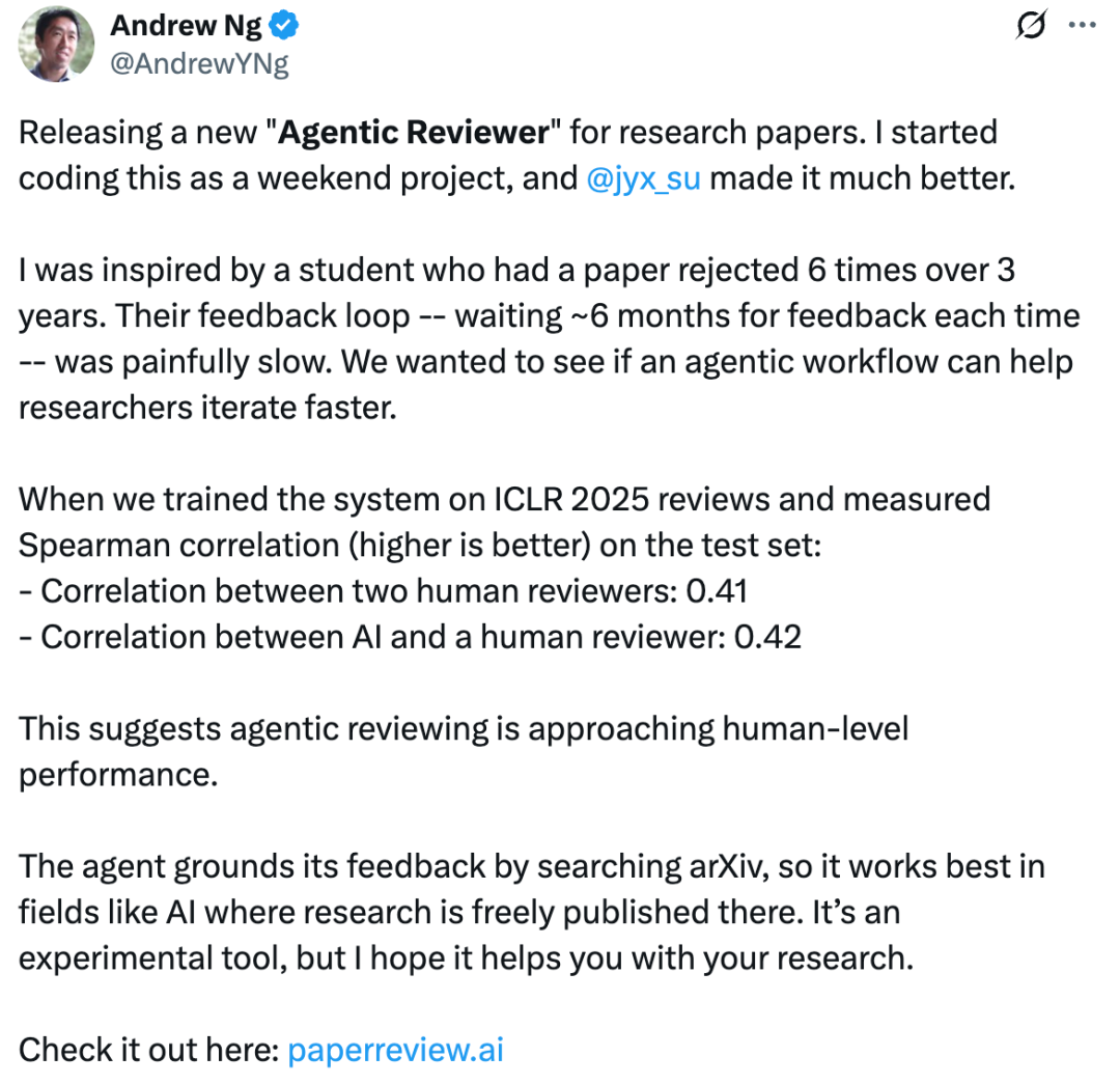 Andrew Ng Releases Automated Paper Reviewer, Achieves Near-Human Performance at ICLR