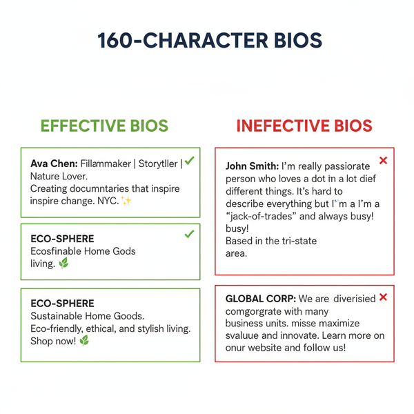 Bios that are 160 characters Tips and Examples for Social Me