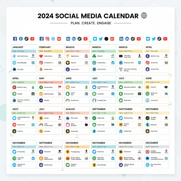 2024 Social Media Calendar with Key Dates and Trends