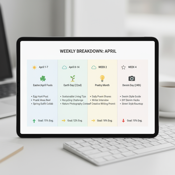 April Social Media Holidays Content Calendar for Marketers