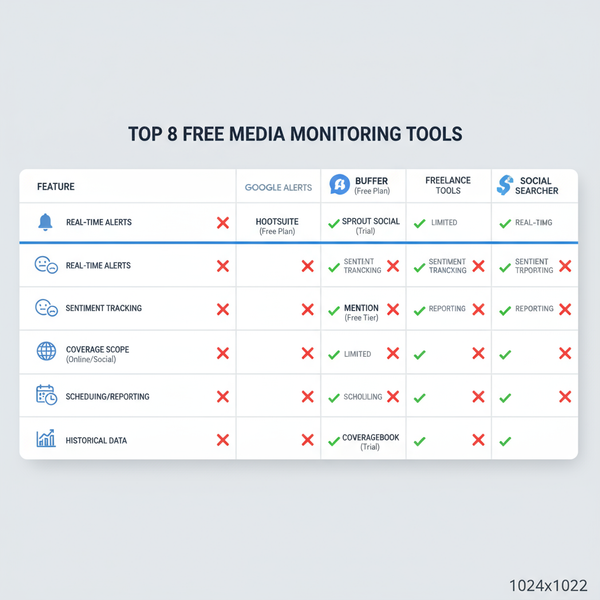 Top Free Media Monitoring Tools for Marketing and PR