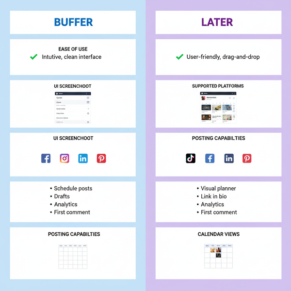Buffer vs Later: Social Media Scheduling Tools Compared