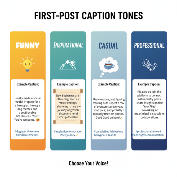 best caption ideas for your first instagram post
