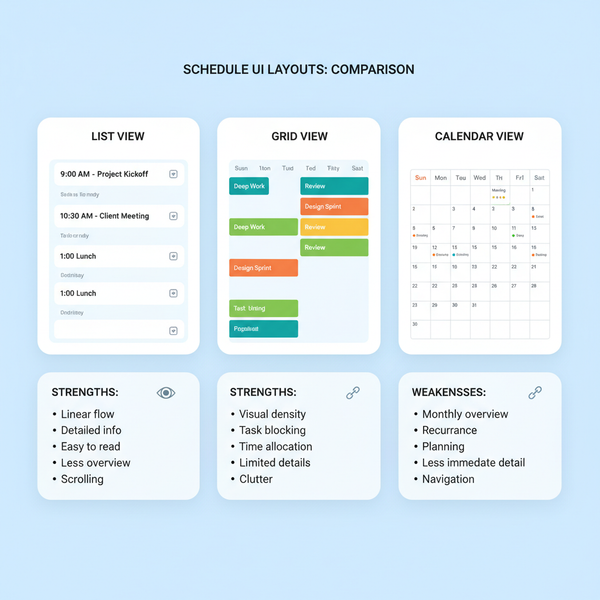 Schedule UI Design Best Practices with Examples