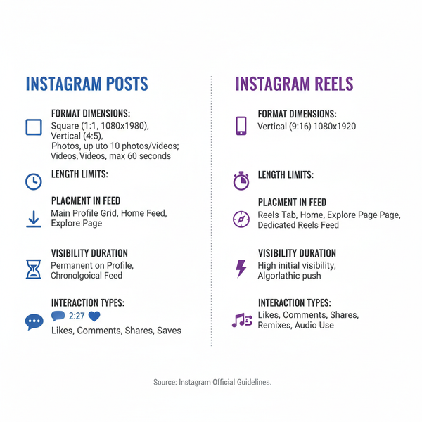 Difference Between a Post and a Reel on Instagram Explained