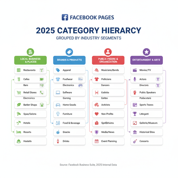 Facebook Page Category List 2025 for All Industries