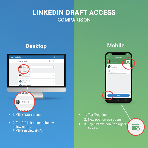 Accessing and Managing Post Drafts on LinkedIn