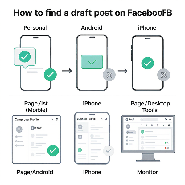 How to Find a Draft Post on Facebook (FB): Profile, Page, and Group