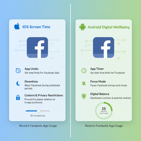 Restrict Facebook Time with Built-in and Device Tools