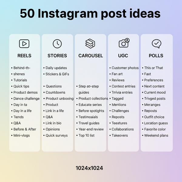 50 IG Post Ideas to Increase Engagement