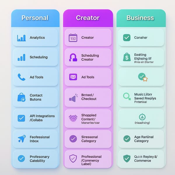 Instagram Account Types: Personal vs Creator vs Business (How to Choose in 2025)