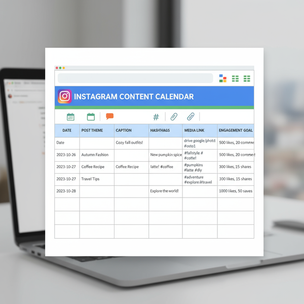 Instagram Content Calendar Template in Google Sheets Guide