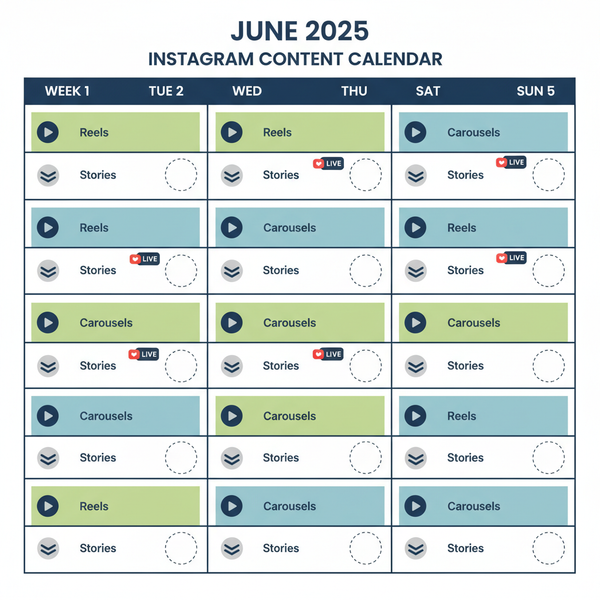 Instagram Content Calendar Template June 2025 Planning Guide
