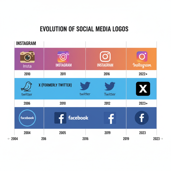 Instagram Twitter and Facebook Logo History and Design