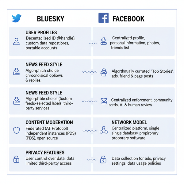 Is Bluesky Like Facebook? Differences and Similarities