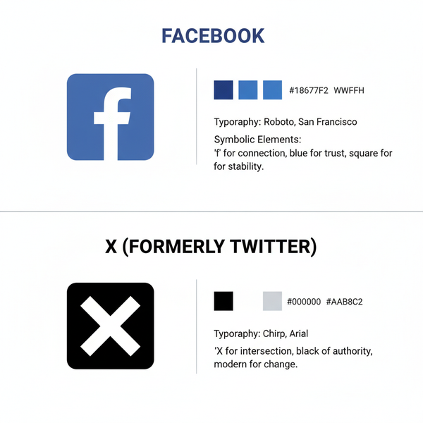 Facebook and Twitter Logo Evolution and Meaning