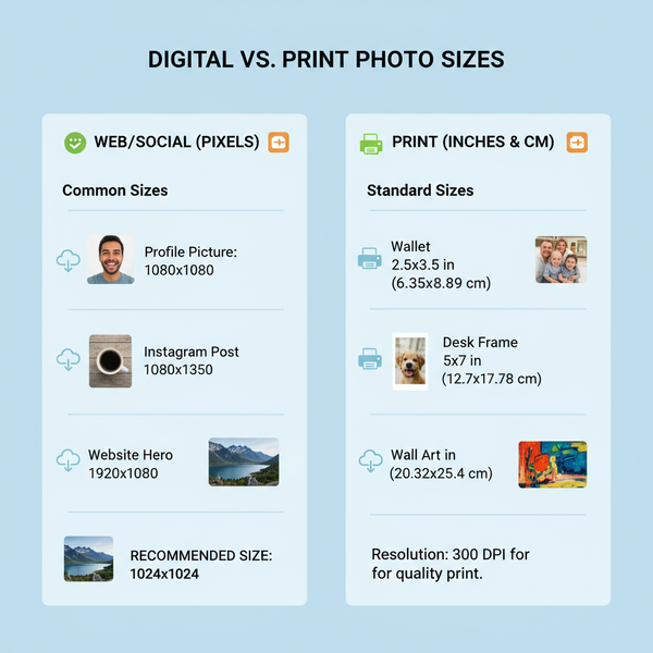 Normal Picture Sizes for Digital and Print Use