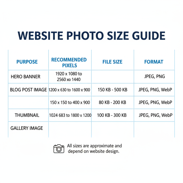 Best Website Photo Size for Fast Loading and High Quality