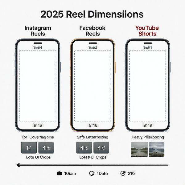 Reel Dimensions 2025: The Complete Size Guide for Instagram Reels, Facebook Reels, and YouTube Shorts