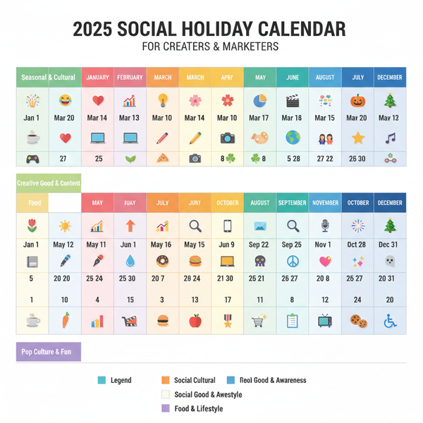 Social Holidays 2025 Calendar for Creators and Marketers