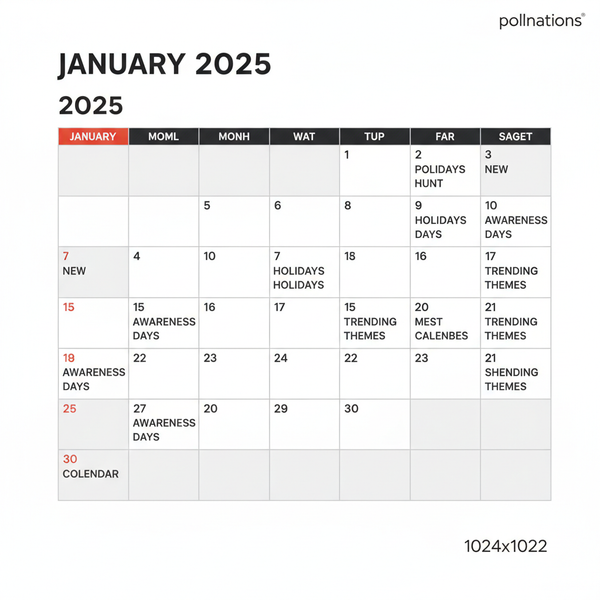 Social Media Calendar January 2025 Content Ideas Guide
