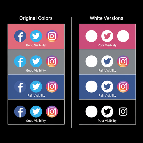 Using a Social Media Logo White Version for Branding