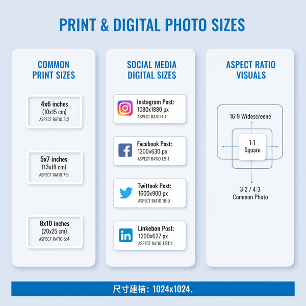Standard Pic Size Chart for Print and Digital Media