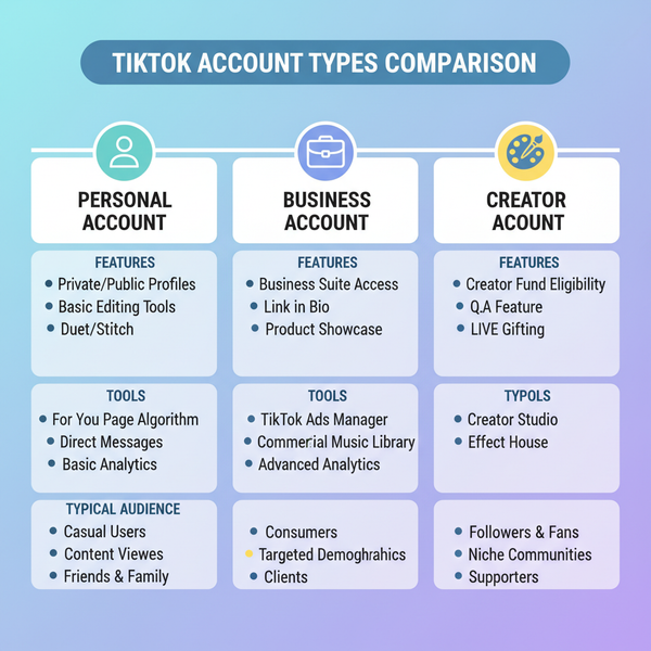types of accounts to make on tiktok