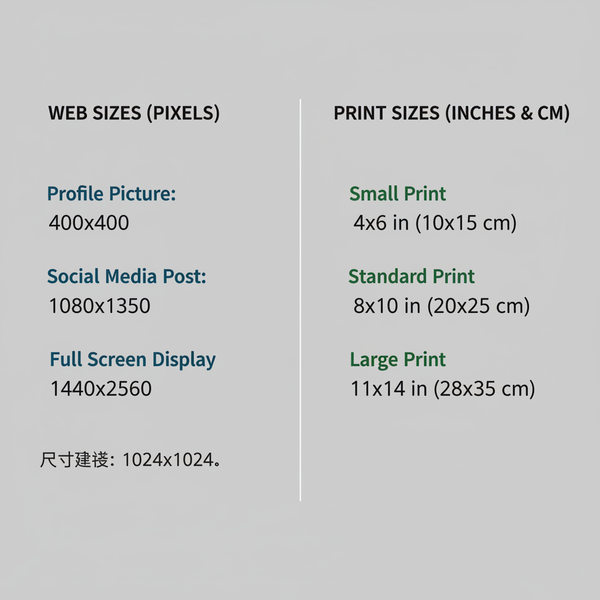 Portrait Image Size Standards for Web and Print