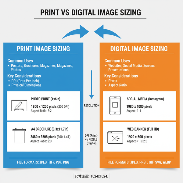 Picture Sizes Chart for Print and Digital Use