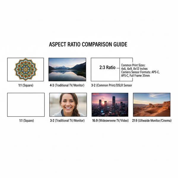 2:3 Ratio Size Guide for Photography and Design Uses