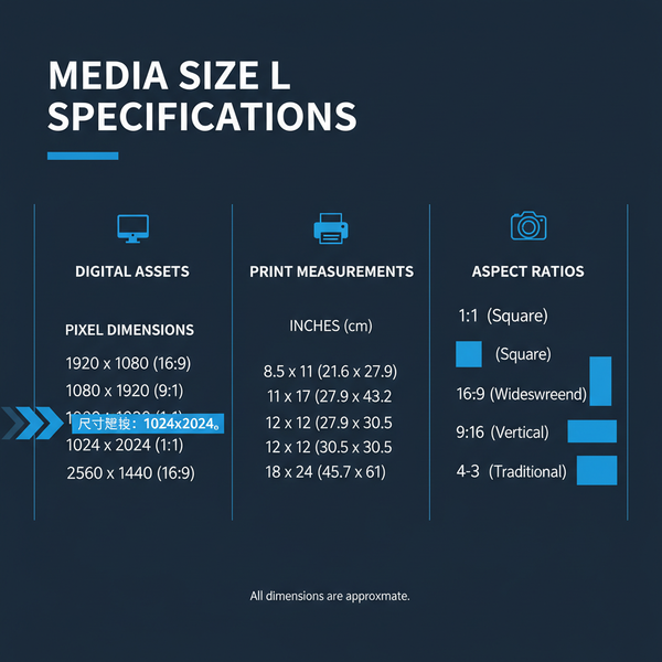 Media Size L Specifications for Digital and Print Platforms